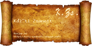 Kóti Zsanett névjegykártya