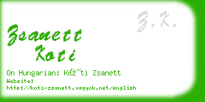 zsanett koti business card